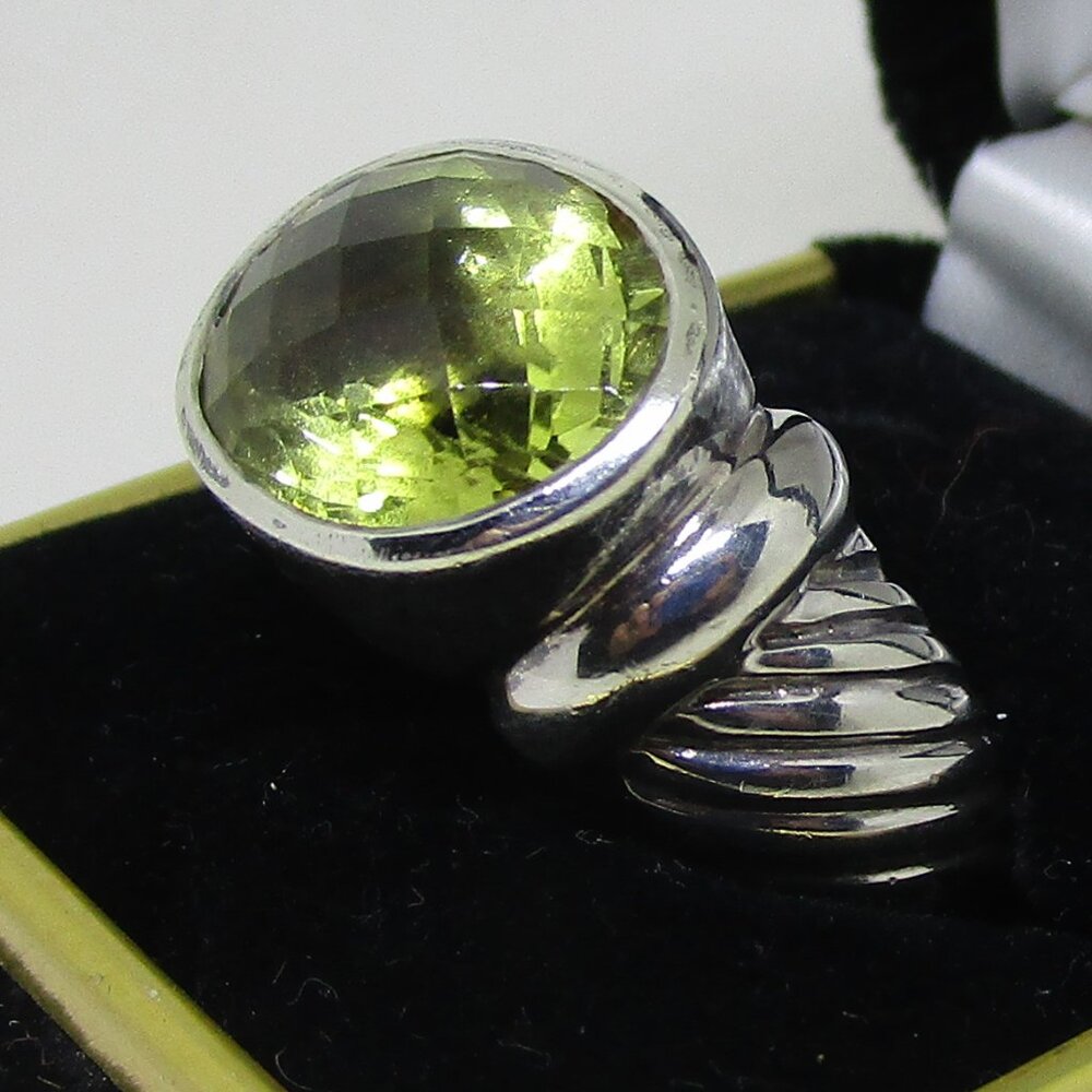 Oval Cut Peridot Statement Ring - image 1